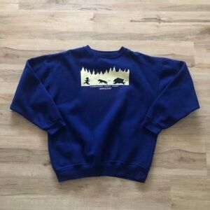 Vintage Canadian Fast Food Vancouver Blue Crew Neck Sweater